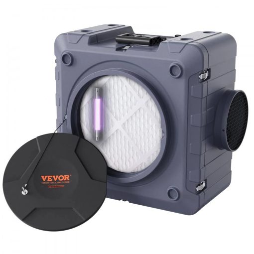 VEVOR Air Scrubber with 3-Stage Filtration, Stackable Negative Air Machine 800 CFM, Air Cleaner with Merv10, Carbon, H13 HEPA, - Image 9