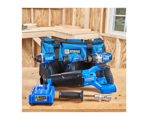 Kobalt KLC 4024A03 4Tool 24Volt Max Brushless Power Tool Combo Kit with Soft Case 1Battery Included and Charger Included - Image 8